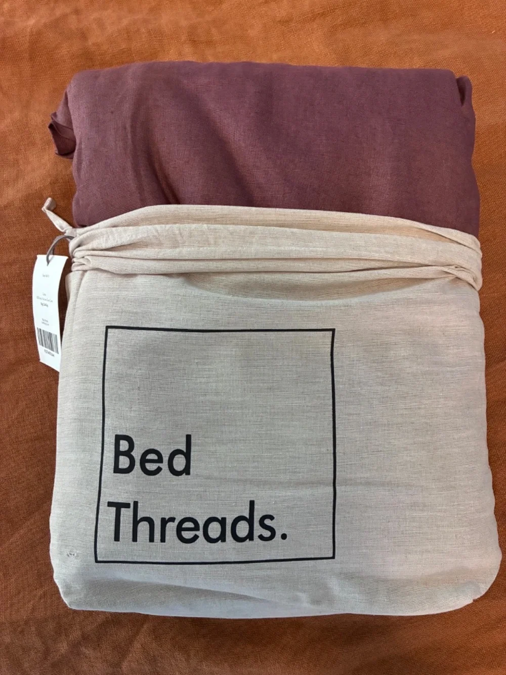 NWT Bed Threads 100% Flax Linen Cacao KING / CALI KING DUVET and PILLOWCASES